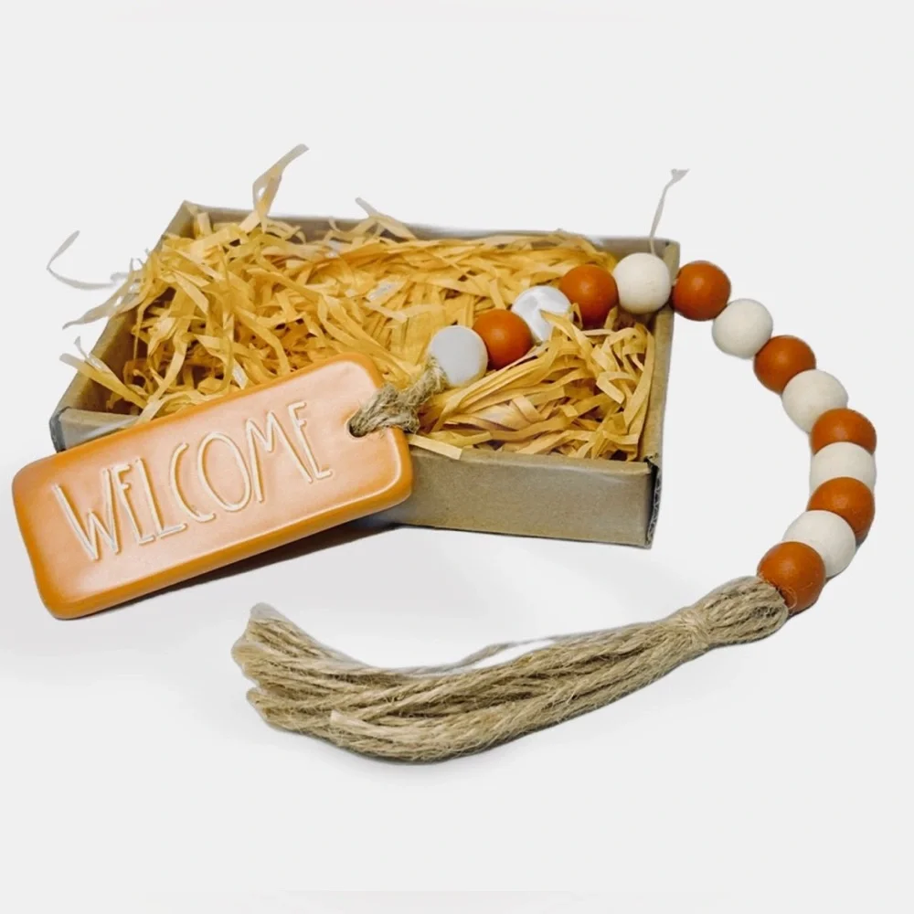 RAE DUNN WELCOME CERAMIC GARLAND NEW FARMHOUSE KITCHEN DECOR